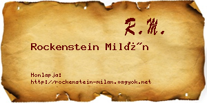 Rockenstein Milán névjegykártya